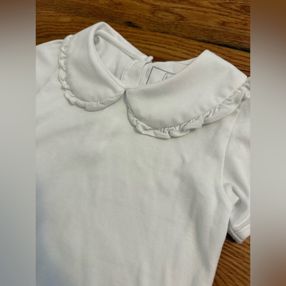 Lila and Hayes Pima Cotton White Girls Shirt with Peter Pan Collar size 6 - Picture 3 of 8